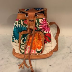 Mexican embroidered mini backpack